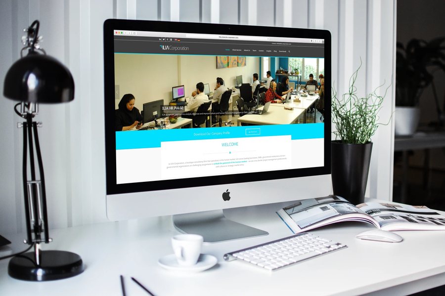 Responsive Website-Ansicht der ILIA Corporation Weitere responsive Ansicht der Website der ILIA Corporation